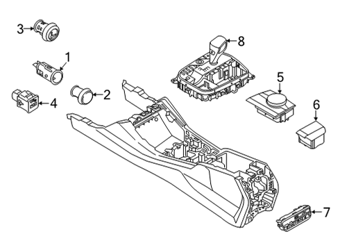 2022 BMW X4 Gear Shift Control - AT CONTROL PANEL CENTER CONSOLE Diagram for 61315A2C4D5