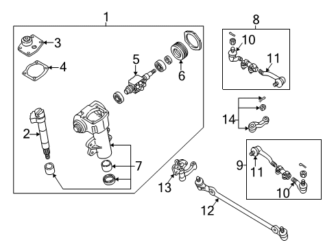 1998 Nissan Frontier Steering Column & Wheel, Steering Gear & Linkage, Housing & Components, Shaft & Internal Components, Shroud, Switches & Levers Arm Kit-Pitman Diagram for D8502VK92A