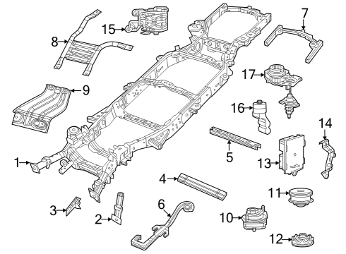 Frame & Components, Spare Tire Carrier SPARE TIRE CARRIER Diagram for 68425476AA