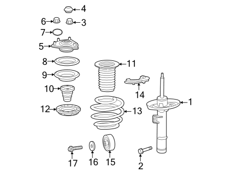 Struts & Components - Front Cover, Dust Diagram for 51686TVAA01