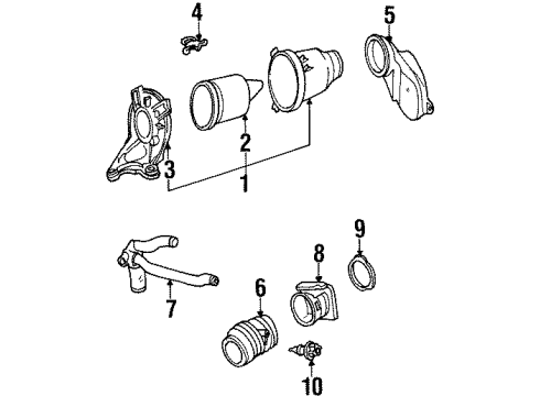 1999 Ford Contour Air Intake Air Cleaner Assembly Diagram for F7RZ9600BA