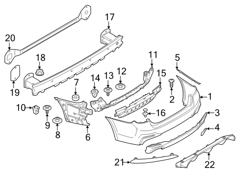 2022 BMW M5 Bumper & Components - Rear Rear Reflector, Rear Left Diagram for 63147857005