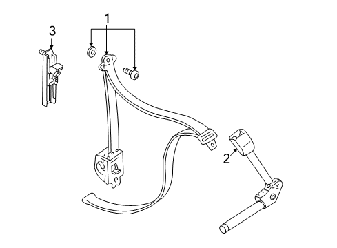 2006 Ford Focus Seat Belt Retractor Assembly Diagram for 6S4Z54611B09C