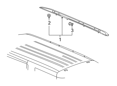 2017 GMC Yukon Luggage Carrier Side Rail Diagram for 84601093
