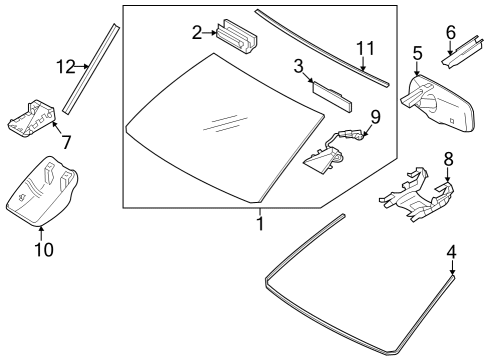 2022 Toyota 4Runner Glass, Reveal Moldings Reveal Molding Diagram for 7553335070