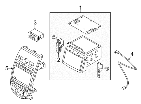 2012 Kia Soul A/C & Heater Control Units Bracket-Set Mounting, LH Diagram for 961152K500