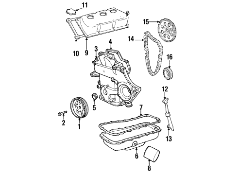 1997 Dodge Caravan Engine Parts, Mounts, Cylinder Head & Valves, Camshaft & Timing, Oil Pan, Oil Pump, Balance Shafts, Crankshaft & Bearings, Pistons, Rings & Bearings Tube-Engine Oil Indicator Diagram for 4694326
