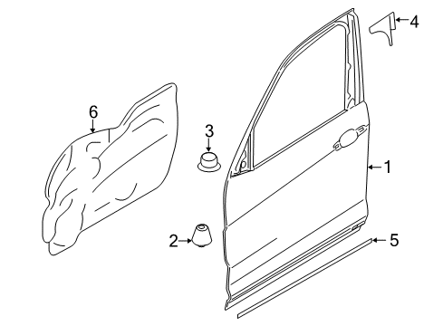 2015 BMW X1 Front Door Front Left Window Regulator Diagram for 51332990385