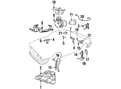 2002 Cadillac Eldorado Ride Control Sensor Asm, Electronic Suspension Front Position (W/ Front Vertical Accelerometer) Diagram for 22153630