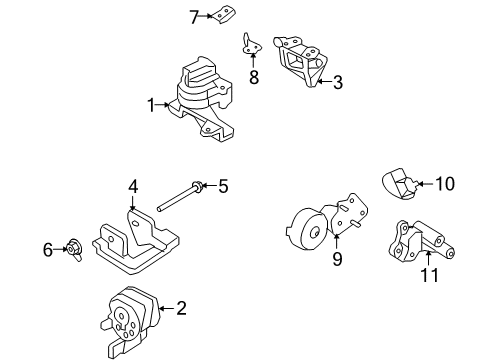 2008 Lincoln MKX Engine & Trans Mounting Engine Bracket Diagram for 8T4Z6031B