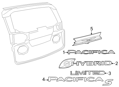 Exterior Trim - Lift Gate Clip Diagram for 68316757AA