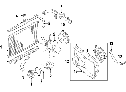 2016 Nissan NV1500 Cooling System, Radiator, Water Pump, Cooling Fan SHROUD-Lower Diagram for 214779JE0B