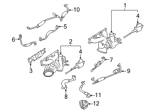 2020 BMW M2 Turbocharger Turbocharger, Cylinders 1-3 Diagram for 11657849650