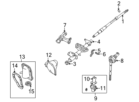 1997 Toyota 4Runner Steering Column & Wheel, Steering Gear & Linkage Yoke Sub-Assy, Steering Sliding Diagram for 4529035021