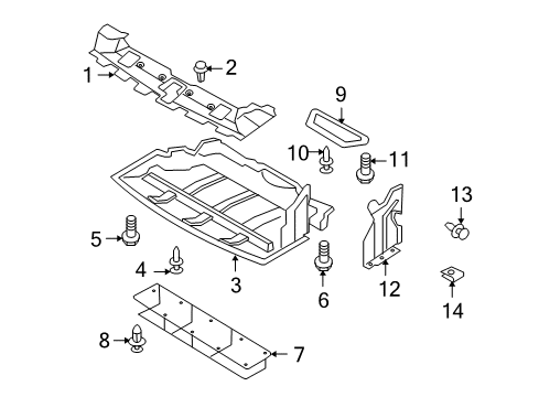 2009 Nissan 370Z Splash Shields Cover-Engine, Lower Diagram for 758921EA0A