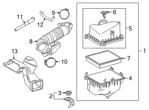 2022 Lexus ES350 Filters Case Sub-Assembly, Air C Diagram for 1770125071