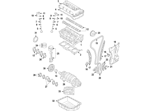 2015 Dodge Dart Engine Parts, Mounts, Cylinder Head & Valves, Camshaft & Timing, Variable Valve Timing, Oil Cooler, Oil Pan, Oil Pump, Balance Shafts, Crankshaft & Bearings, Pistons, Rings & Bearings SOLENOID-Variable Valve Timing Diagram for 5047665AA