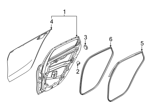 2020 Kia Forte Rear Door W/STRIP-Rr Dr Body S Diagram for 83110M7000