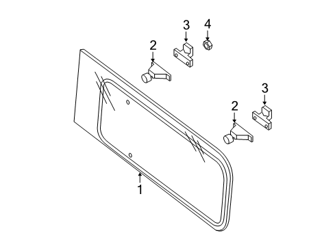 2014 Nissan NV1500 Side Loading Door - Glass & Hardware Hinge Assy-Slide Door Window Diagram for 833021PB0A