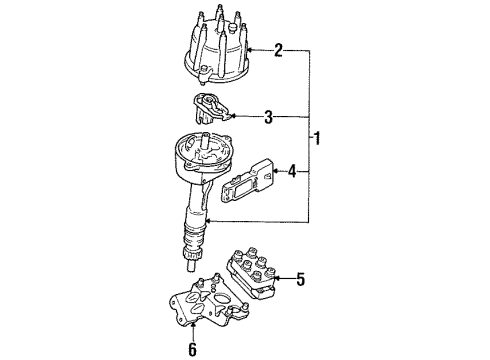 1993 Ford Taurus Ignition System Cable Set Diagram for F3DZ12259A