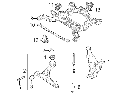 2022 Hyundai Ioniq 5 Front Suspension Components KNUCKLE-FRONT AXLE, RH Diagram for 51711GI000