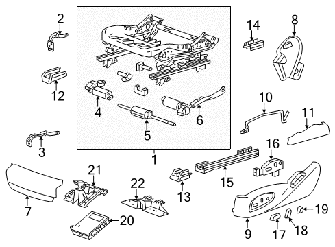 2015 Cadillac ELR Tracks & Components Seat Switch Diagram for 22876853