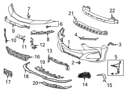2021 Acura TLX Bumper & Components - Front Screw, Tapping (5X20) Diagram for 90103TR0A00