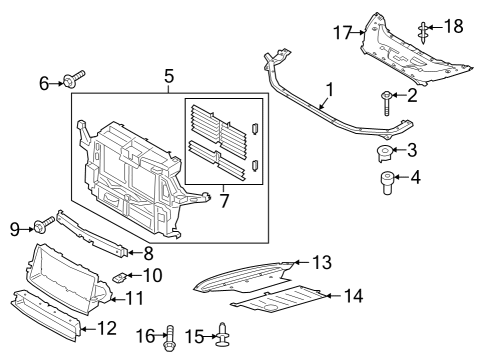 2022 Lincoln Aviator Radiator Support Upper Tie Bar Screw Diagram for W720067S439