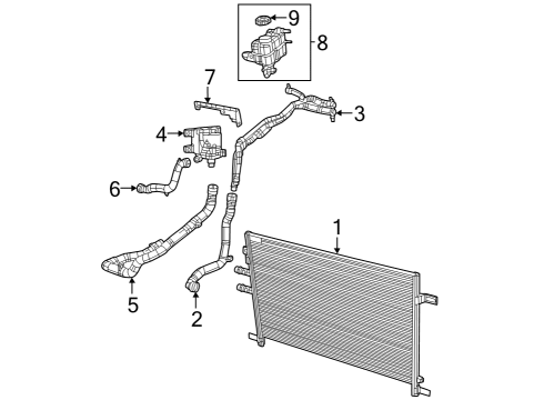 Radiator & Components Hose Diagram for 68504086AA