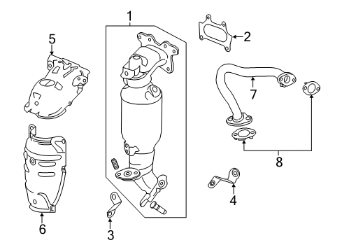 2015 Honda Accord EGR System Gasket A, EGR Pipe Diagram for 187195K0A01