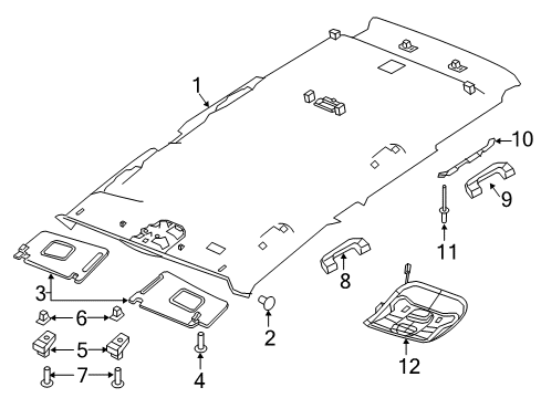 2022 Jeep Renegade Interior Trim - Roof Headliner Diagram for 6RH08MS7AA