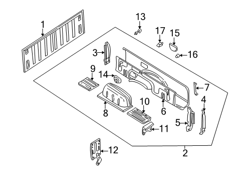 2000 Nissan Frontier Front & Side Panels Base Assy-Fuel Filler Diagram for 933663S530