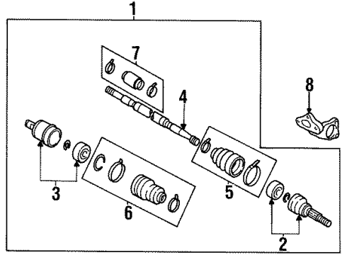 1996 Nissan Maxima Drive Axles - Front Shaft Front Drive Diagram for 3910132U16
