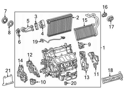 A/C Evaporator Bolt, W/Washer Diagram for 90119A0264