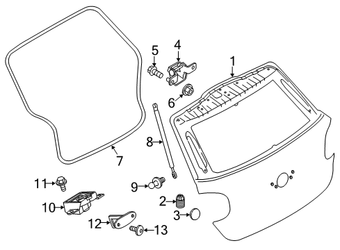 2015 Mini Cooper Paceman Back Door Rear Tailgate Trunk Lid Lock Diagram for 51249802312