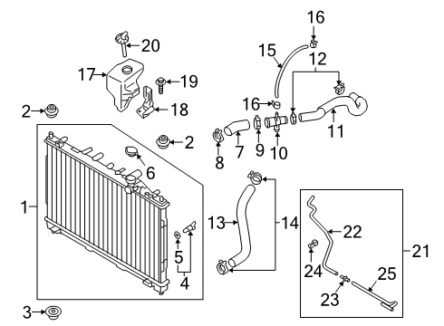 2019 Mitsubishi Eclipse Cross Radiator & Components Clip-Radiator Piping Diagram for MR993230