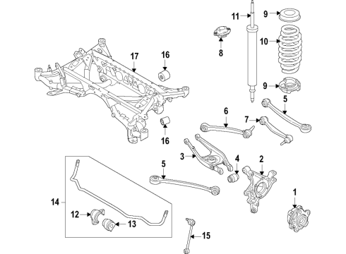 2021 BMW M3 Rear Suspension, Control Arm, Ride Control, Stabilizer Bar, Torque Arm, Suspension Components SUPPORT BEARING REAR LEFT Diagram for 33508098635