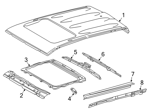 2017 Toyota Tacoma Roof & Components Reinforcement Sub-As Diagram for 6310604010