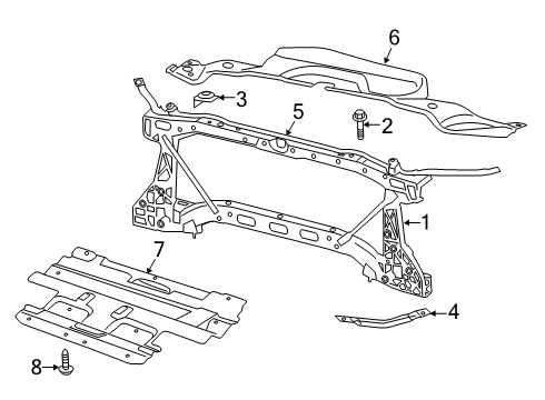 2020 Ram 3500 Radiator Support Seal-Radiator Upper Diagram for 68366245AB