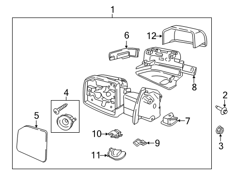 2017 Ford F-150 Mirrors Side Camera Lower Cover Diagram for FL3Z17K709BB