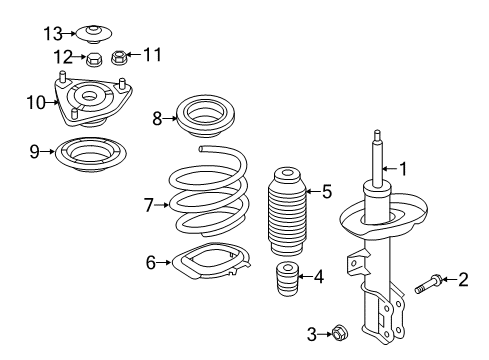 2013 Hyundai Elantra GT Struts & Components - Front Cap-Front Diagram for 54648A5000