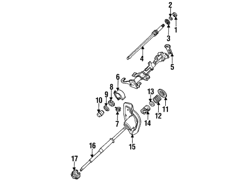 1992 Mercury Cougar Shaft & Internal Components Thrust Ring Retainer Diagram for DOAZ3C610B