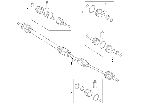 2022 Hyundai Sonata Axle Shafts & Joints, Drive Axles Boot Kit-Diff Side, LH Diagram for 49583L0350