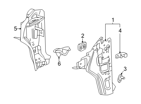 2022 GMC Acadia Hinge Pillar Inner Hinge Pillar Diagram for 84182678