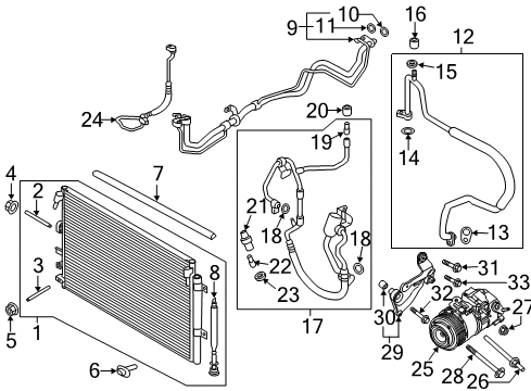 2015 Ford Edge A/C Condenser, Compressor & Lines Condenser Diagram for F2GZ19712B