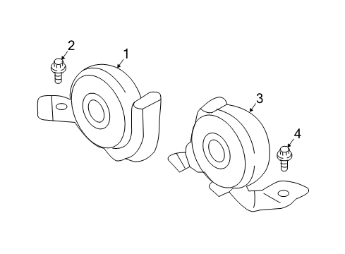 2016 Lincoln MKX Horn High Note Horn Diagram for FA1Z13801A