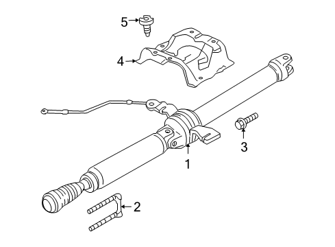 2008 Mercury Mariner Drive Shaft - Rear U-Joint Kit U-Bolt Diagram for YL8Z4529AA