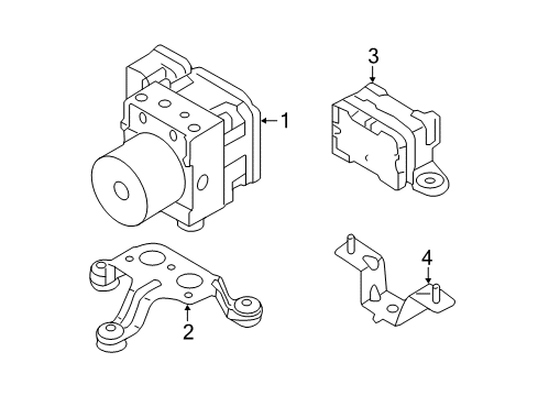 2014 Hyundai Equus Stability Control Bracket-Hydraulic Module Diagram for 589603N500