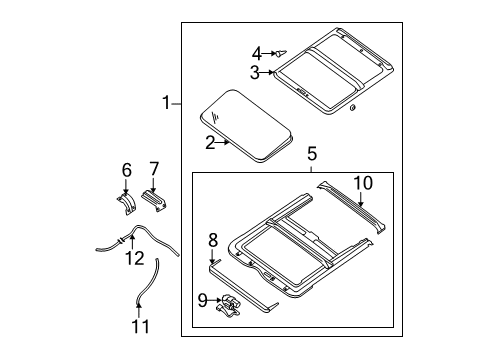 2007 Nissan Sentra Sunroof Lid Assy-Sunroof, Slide Diagram for 91210ET010
