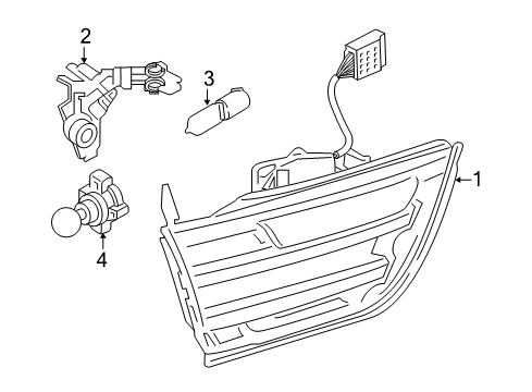 2015 BMW 435i xDrive Gran Coupe Bulbs Rear Light In Trunk Lid, Left Diagram for 63217296101